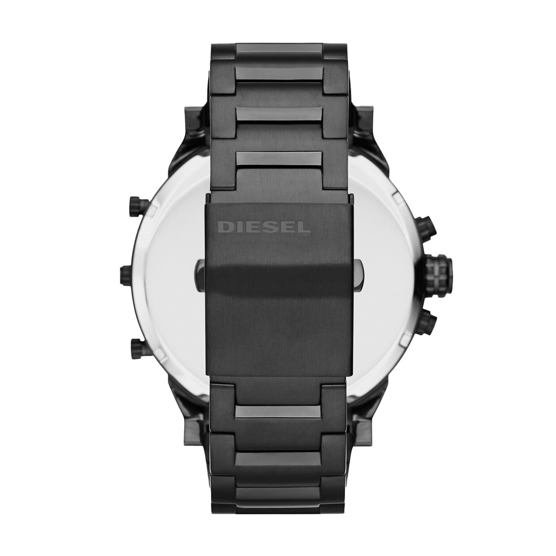 Diesel Big Daddy Chronograph Black Dial Black Steel Strap Watch For Men - DZ7312