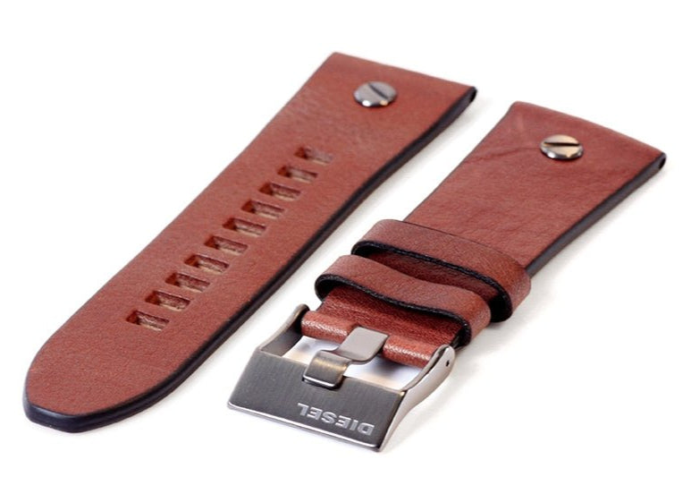 Diesel Mr Daddy Chronograph Blue Dial Brown Leather Strap Watch For Men - DZ7314