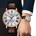 Tissot Carson Premium Lady Silver Dial Brown Leather Strap Watch For Women - T122.210.36.033.00