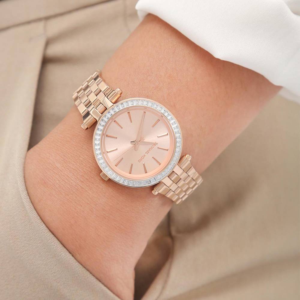 Michael Kors Darci Rose Gold Dial Rose Gold Stainless Steel Strap Watch for Women - MK3366