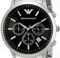 Emporio Armani Classic Chronograph Black Dial Silver Steel Strap Watch For Men - AR2434