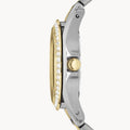 Fossil Riley White Dial Two Tone Steel Strap Watch for Women - ES3204