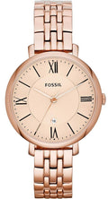 Fossil Jacqueline Rose Gold Dial Rose Gold Steel Strap Watch for Women - ES3435
