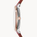Fossil Jacqueline White Dial Brown Leather Strap Watch for Women - ES3842