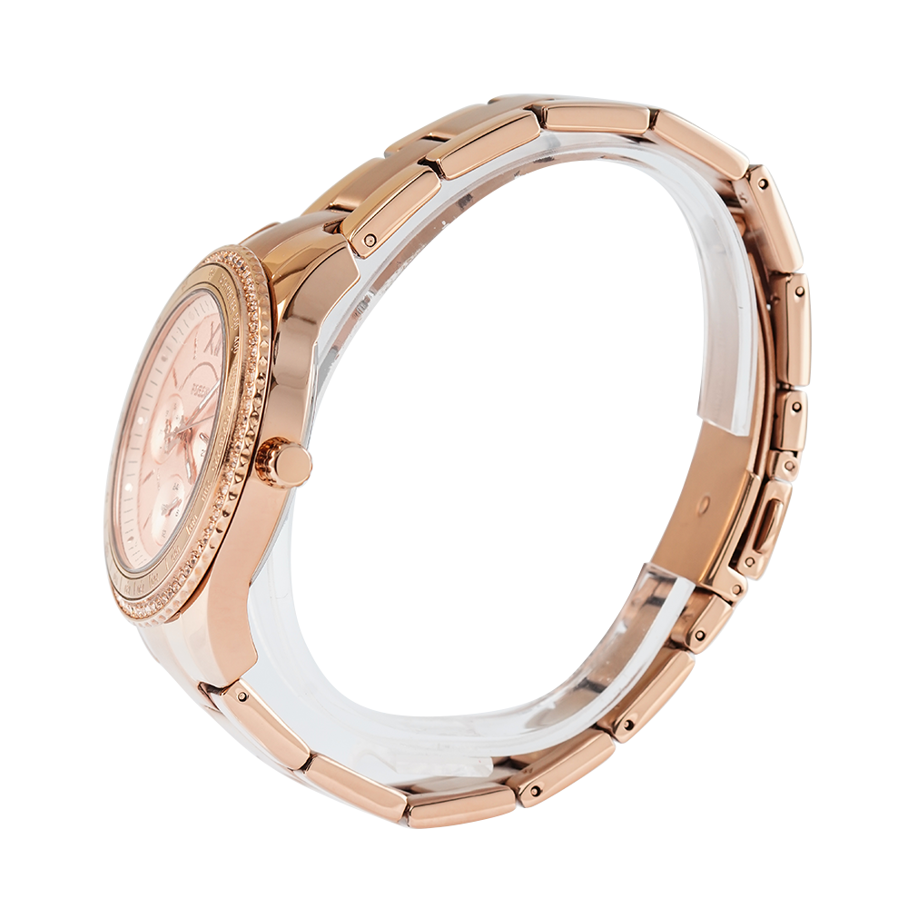 Fossil Stella Sport Multifunction Rose Gold Dial Rose Gold Steel Strap Watch for Women - ES5106