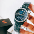 Michael Kors Bradshaw Chronograph Blue Dial Blue Steel Strap Watch For Men - MK6722