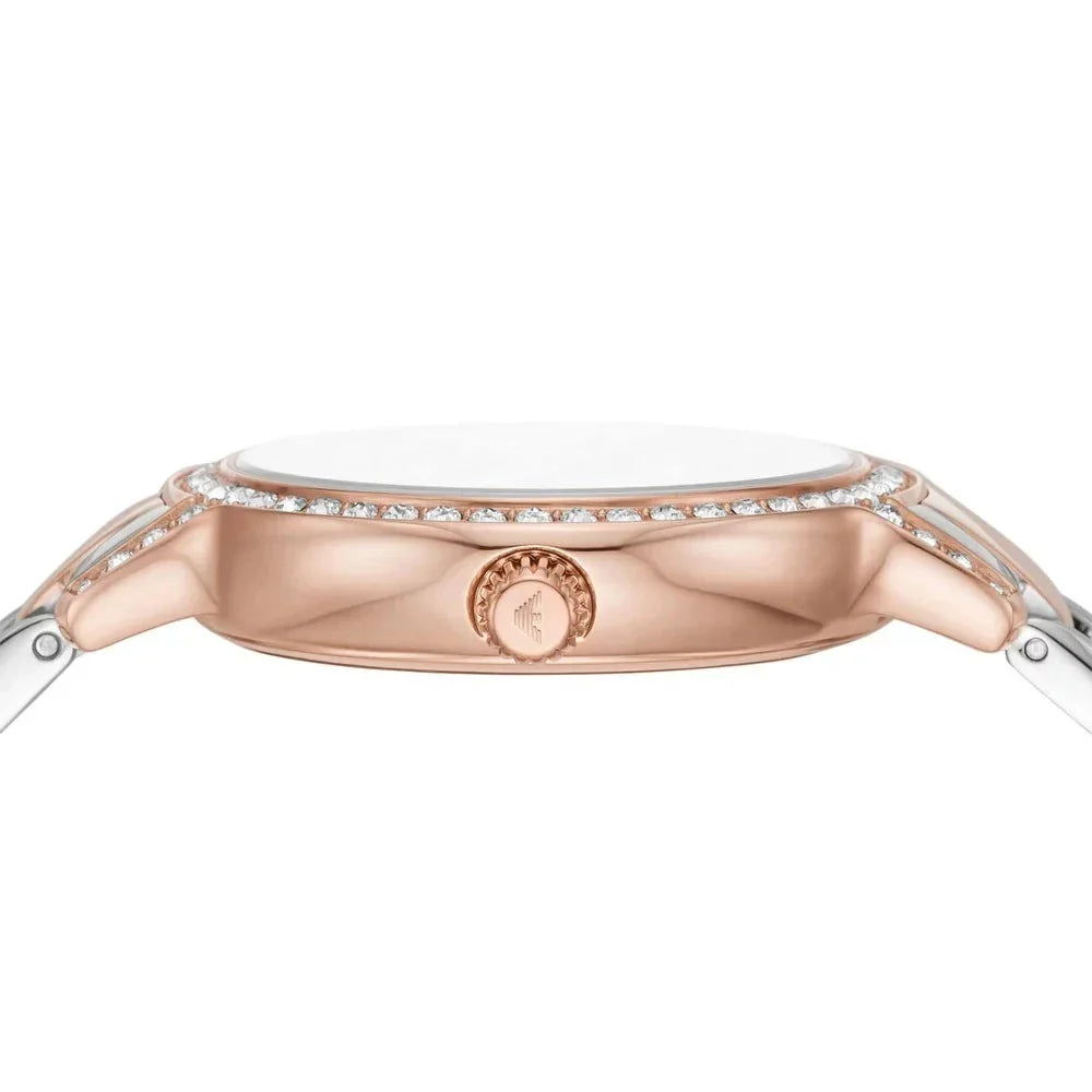 Emporio Armani Cleo Mother of Pearl Dial Two Tone Steel Strap Watch For Women - AR11499