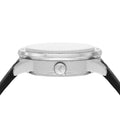Emporio Armani Renato Chronograph Automatic Black Dial Black Leather Strap Watch For Men - AR60051