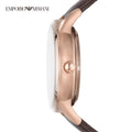 Emporio Armani Meccanico Automatic Silver Dial Brown Leather Strap Watch For Men - AR60039