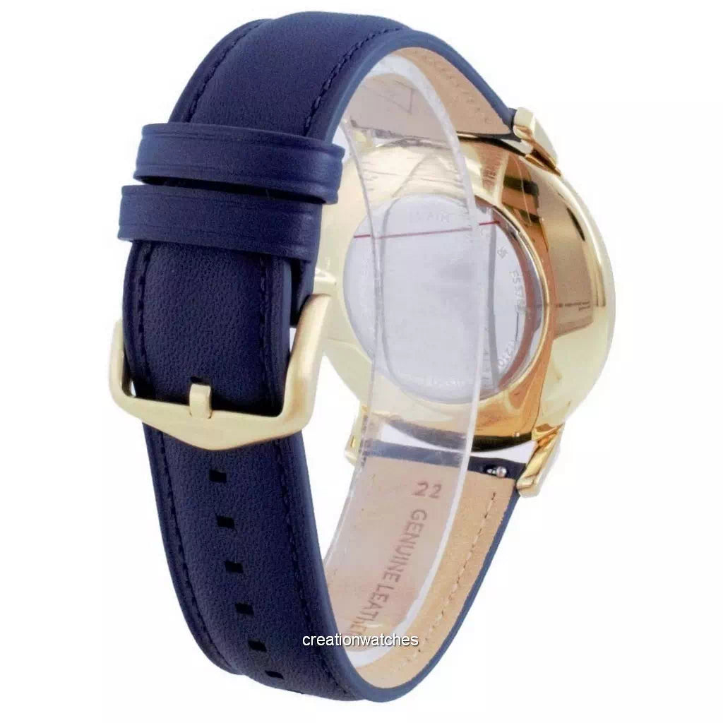 Fossil The Minimalist 3H Analog Blue Dial Blue Leather Strap Watch for Men - FS5789