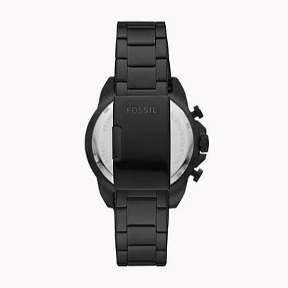 Fossil Bronson Chronograph Black Dial Black Steel Strap Watch for Men - FS5851
