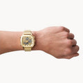 Fossil Retro Analog-Digital Gold Dial Gold Steel Strap Watch for Men - FS5889