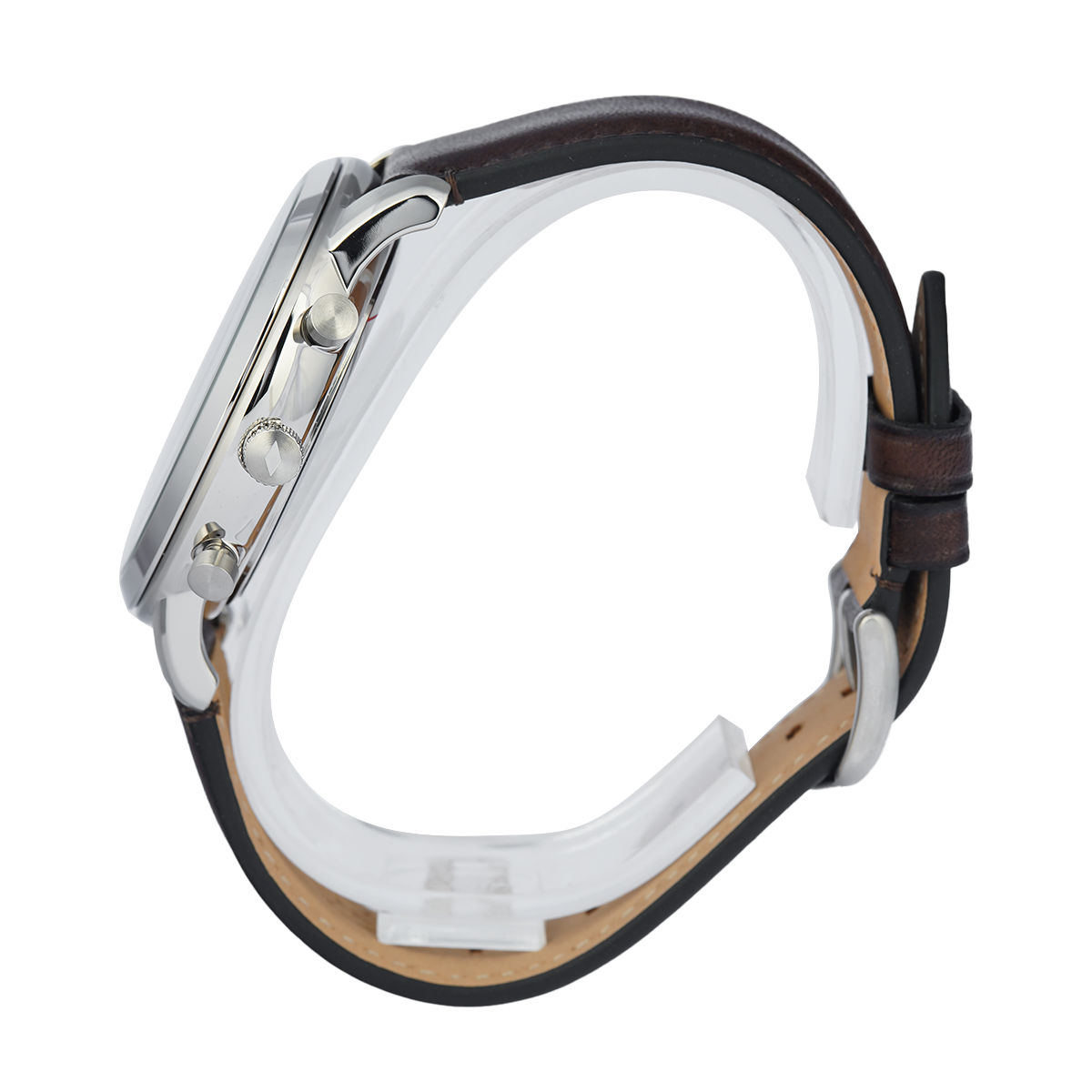 Fossil Neutra Chronograph Black Dial Brown Leather Strap Watch for Men - FS6024