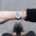Fossil Perfect Boyfriend Mother of Pearl Blue Dial Silver Steel Strap Watch for Women - ES3880