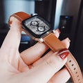 Fossil Inscription Multifunction Silver Dial Brown Leather Strap Watch for Men - BQ2658