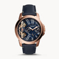 Fossil Grant Twist Multifunction Blue Dial Blue Leather Strap Watch for Men - ME1162