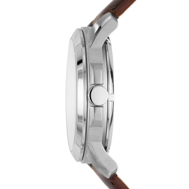Fossil Grant Automatic Skeleton Black Dial Brown Leather Strap Watch for Men - ME3095