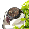 Fossil Grant Chronograph Brown Dial Brown Leather Strap Watch for Men - FS5088