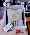 Guess Gala Diamonds Gold Dial Two Tone Steel Strap Watch for Women - GW0531L2
