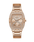Guess Raven Diamonds Rose Gold Dial Rose Gold Steel Strap Watch for Women - GW0104L3