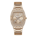 Guess Raven Diamonds Rose Gold Dial Rose Gold Steel Strap Watch for Women - GW0104L3