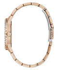 Guess Sparkler Diamonds Black Dial Rose Gold Steel Strap Watch for Women - GW0111L3