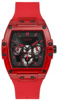 Guess Phoenix Multifunction Black Dial Red Rubber Strap Watch for Men - GW0203G5