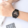 Guess Phoenix Multifunction Black Dial Black Silicone Strap Watch For Men - GW0203G8