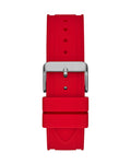 Guess Momentum Black Dial Red Rubber Strap Watch for Men - GW0263G3