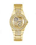 Guess Viva Diamonds Gold Dial Gold Steel Strap Watch for Women - W0111L2