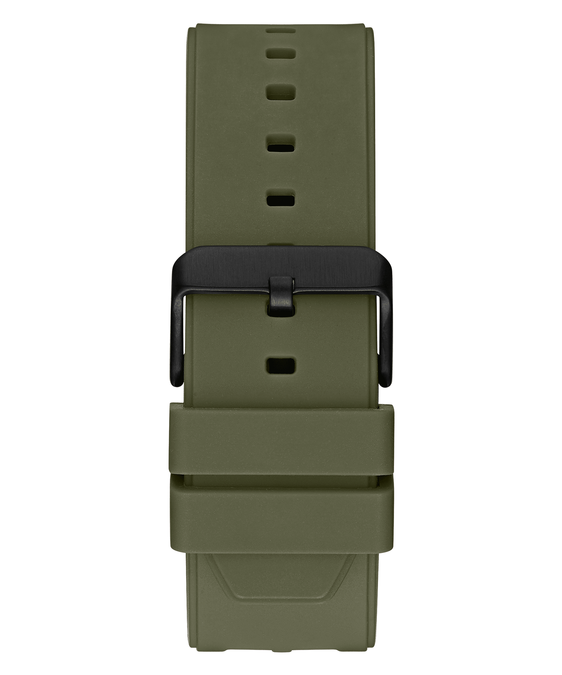 Guess Sport Chronograph Black Dial Green Silicone Strap Watch for Men - W0167G4