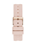 Guess Heiress Diamonds Rose Gold Dial Pink Rubber Strap Watch for Women - GW0407L3