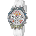 Guess Glitz Pride Limited Edition White Dial White Rubber Strap Watch for Women - GW0407L4