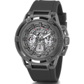 Guess Matrix Multifunction Grey Dial Grey Rubber Strap Watch for Men - GW0423G3
