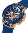 Guess Matrix Multifunction Blue Dial Blue Rubber Strap Watch For Men - GW0423G1