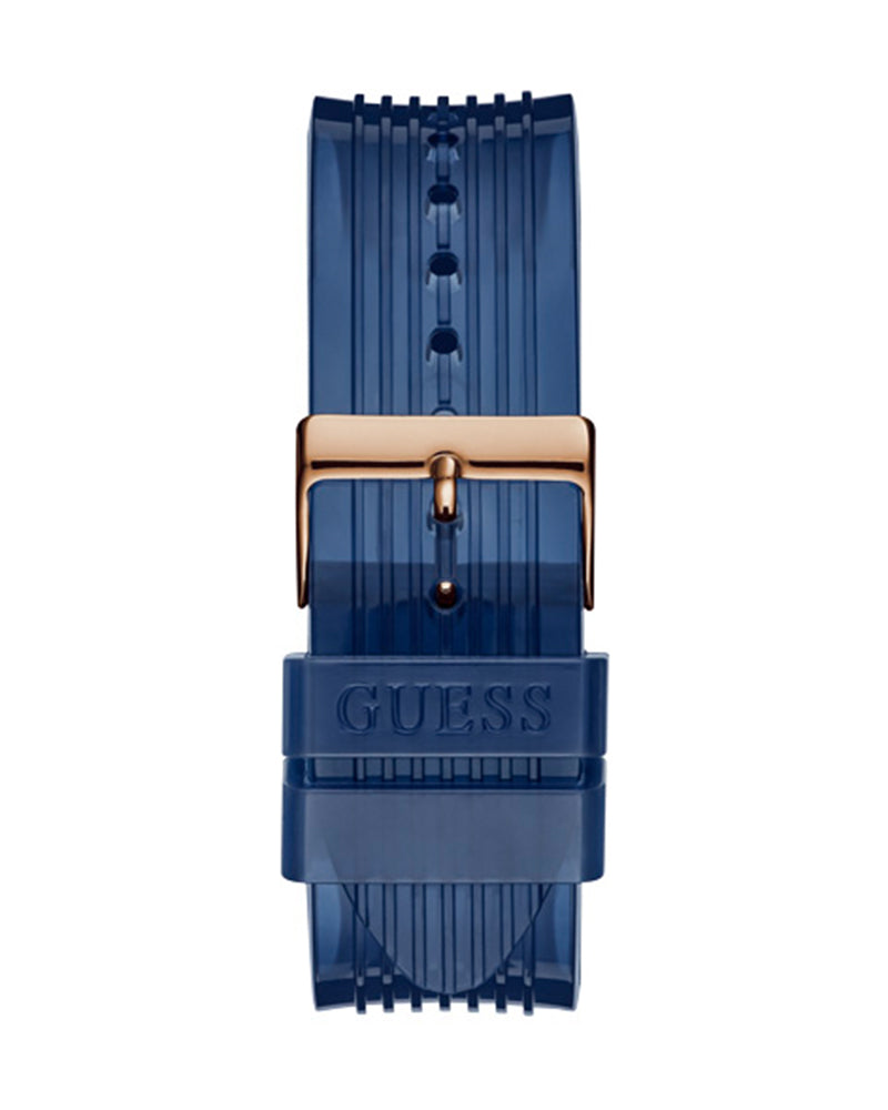 Guess Poseidon Chronograph Blue Dial Blue Silicone Strap Watch For Men - GW0425G3