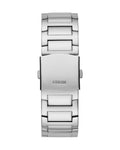 Guess King Quartz Silver Dial Silver Steel Strap Watch For Men - GW0497G1