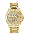 Guess Queen Quartz Gold Dial Gold Steel Strap Watch For Men - GW0497G2