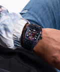 Guess Phoenix Chronograph Black Dial Black Rubber Strap Watch for Men - GW0499G1
