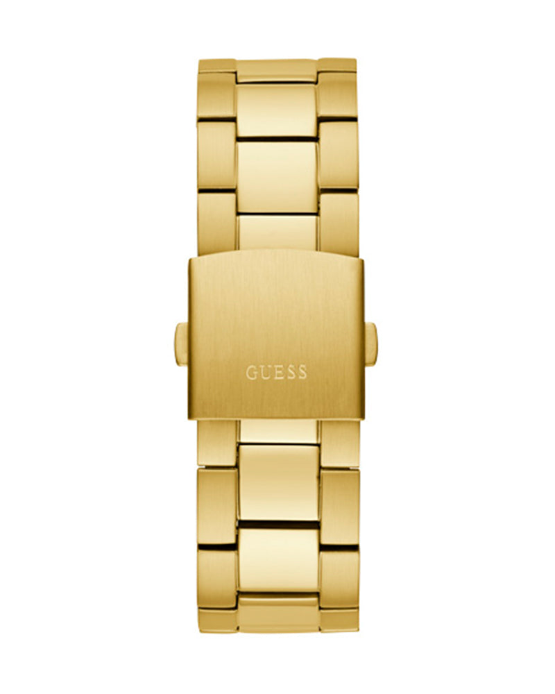 Guess Edge Chronograph Black Dial Gold Steel Strap Watch For Men - GW0539G2