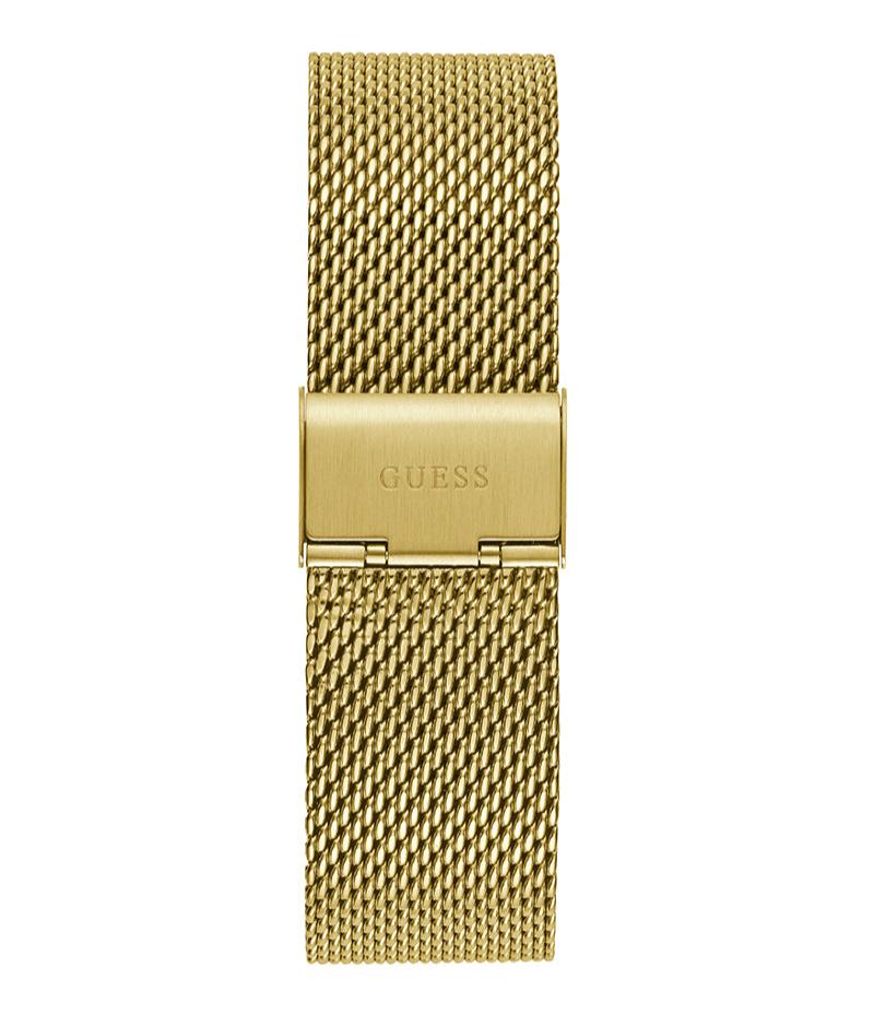 Guess Continental Chronograph Black Dial Gold Mesh Strap Watch For Men - GW0582G2