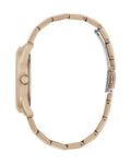 Guess Cubed Analog Black Dial Rose Gold Steel Strap Watch For Women - GW0607L3