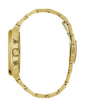 Guess Equity Analog Green Dial Gold Steel Strap Watch For Men - GW0703G2