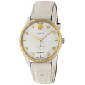 Gucci G Timeless Automatic Silver Dial Beige Leather Strap Watch For Men - YA126348