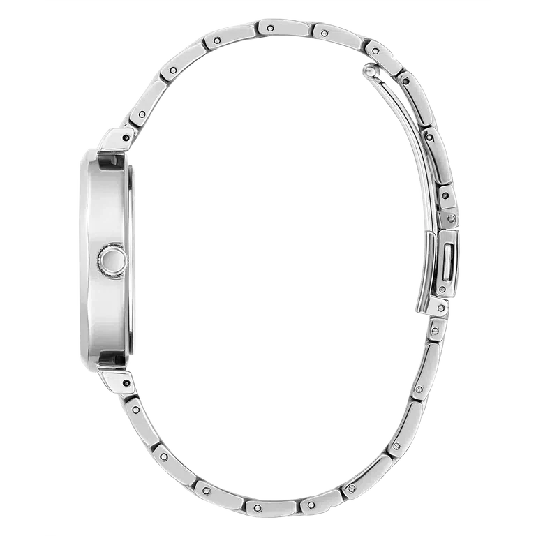 Guess Rumour Quartz Black Dial Silver Steel Strap Watch For Women - GW0613L1