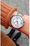 Guess Montauk Silver Dial Two Tone Steel Strap Watch for Women - W0933L5