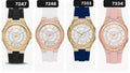 Michael Kors Lennox Three Hand Crystals Silver Dial Black Silicone Strap Watch For Women - MK7247