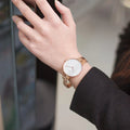 Calvin Klein Drift White Dial Rose Gold Steel Strap Watch for Women - K6S2N616