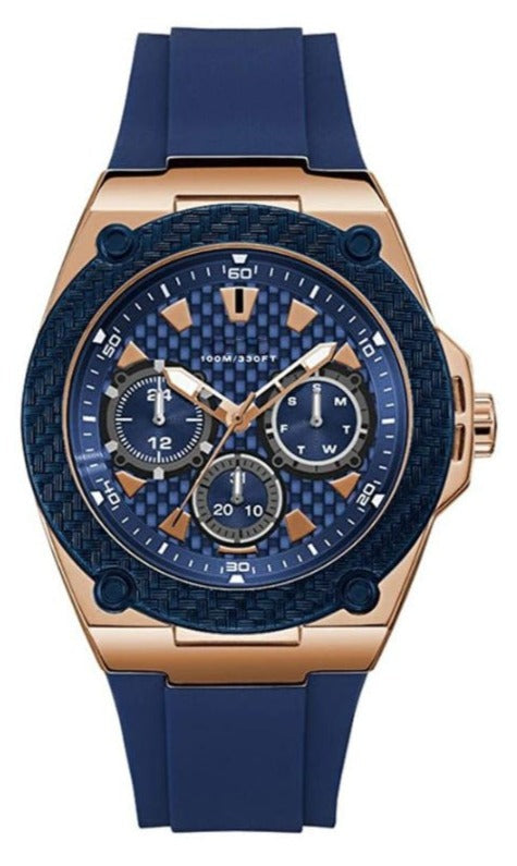 Guess Zena Blue Dial Blue Silicone Strap Watch For Women - W1049L2