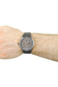Hugo Boss Onyx Grey Dial Black Leather Strap Watch for Men - 1513366